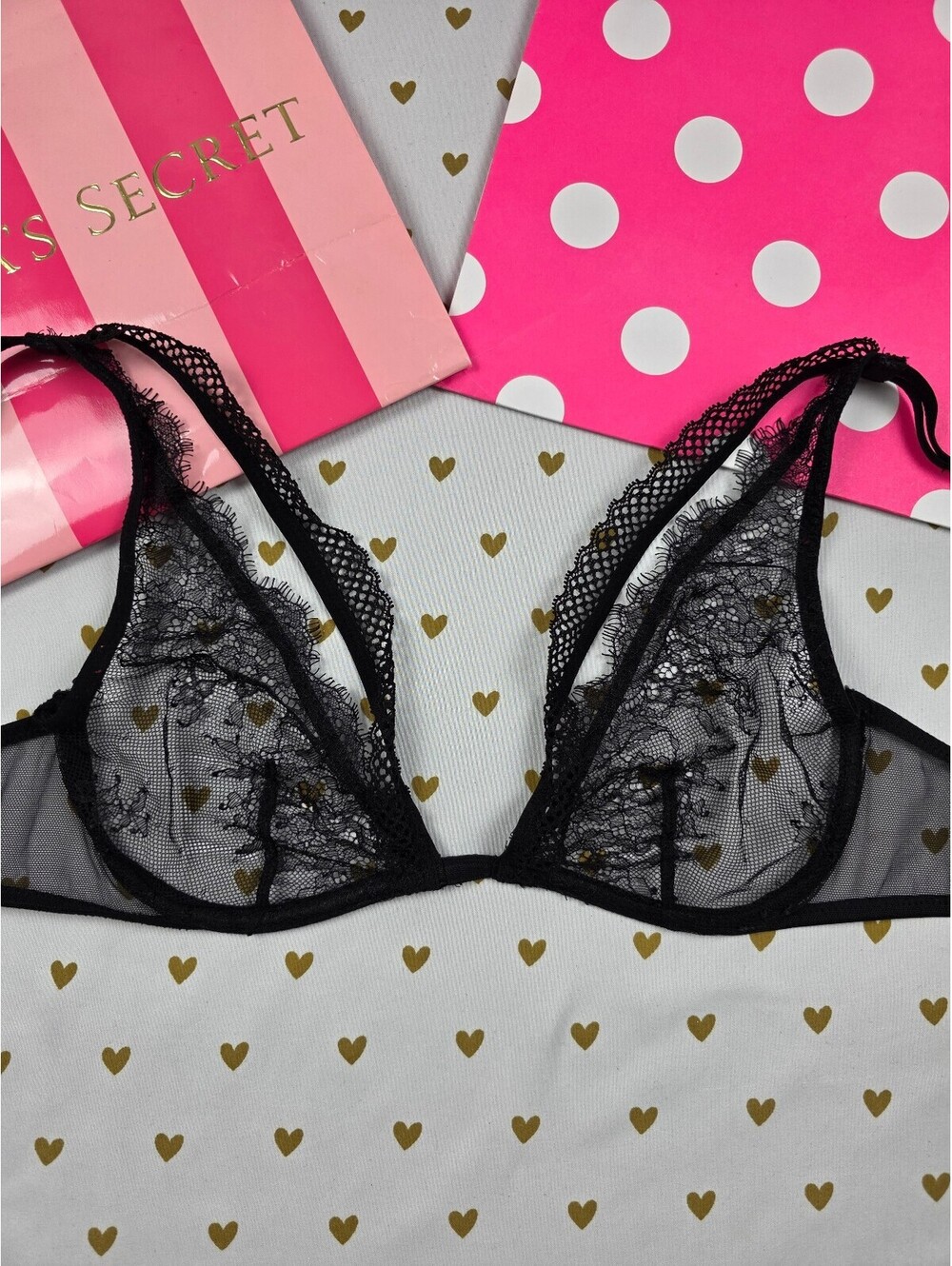 Victorias Secret Black Sexy Sheer Bra Unlined 34B